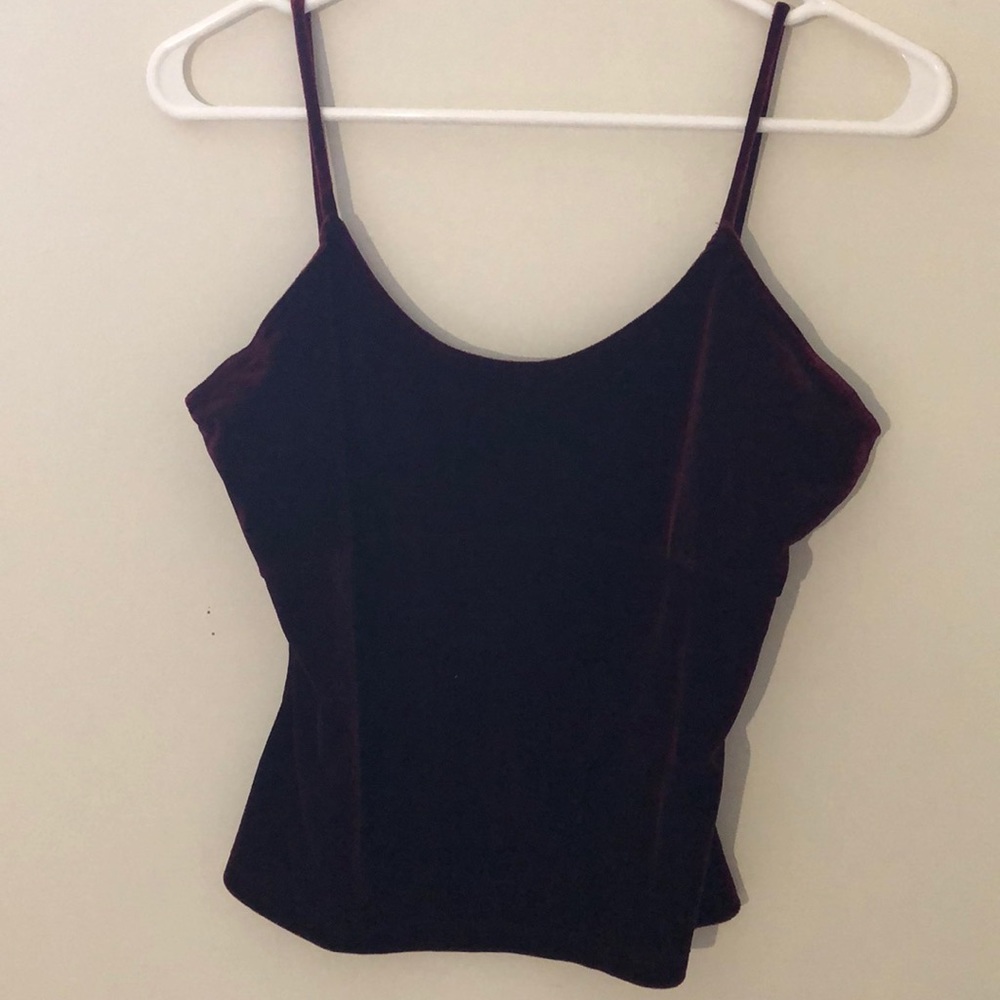 Dark red velvet tank top